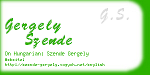 gergely szende business card